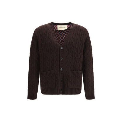 Valentino Garavani Brown Wool Oves Aries Cardigan