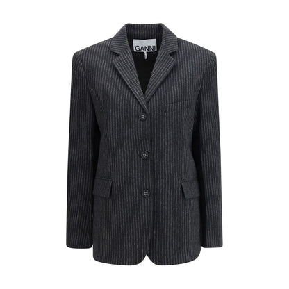 Ganni Gray Wool Oves Aries Blazer