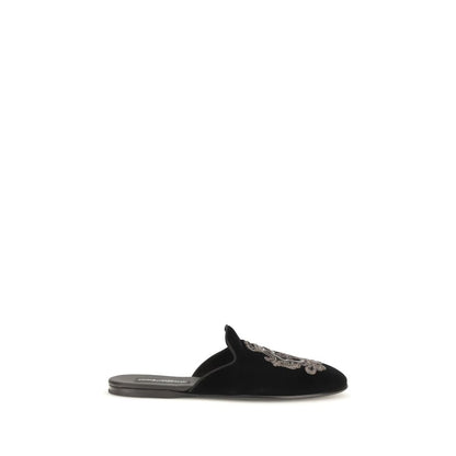 Dolce & Gabbana Black Velvet Flats