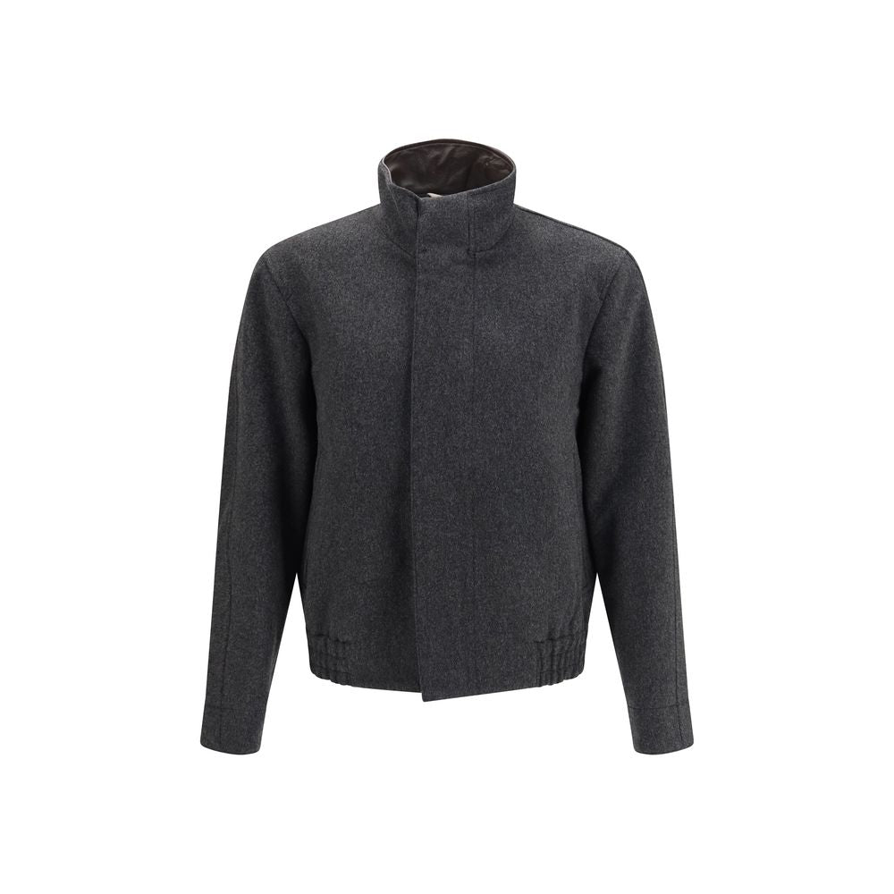 Lardini Gray Wool Oves Aries Bomber