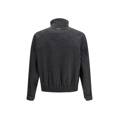 Lardini Gray Wool Oves Aries Bomber