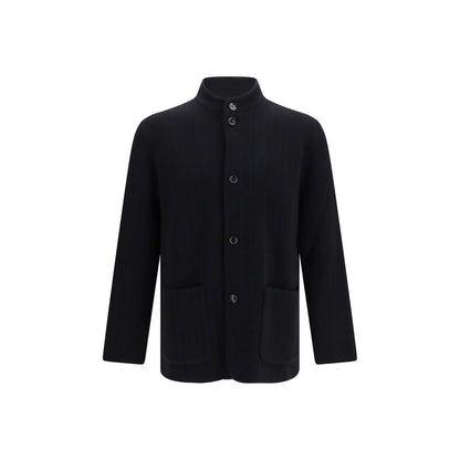 Lardini Black Wool Oves Aries Full-Length Jacket