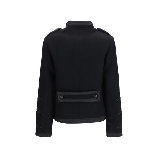 P.A.R.O.S.H. Black Wool Oves Aries Biker Jacket