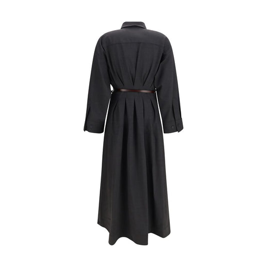P.A.R.O.S.H. Gray Wool Oves Aries Casual Dress