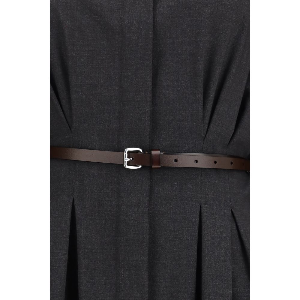 P.A.R.O.S.H. Gray Wool Oves Aries Casual Dress