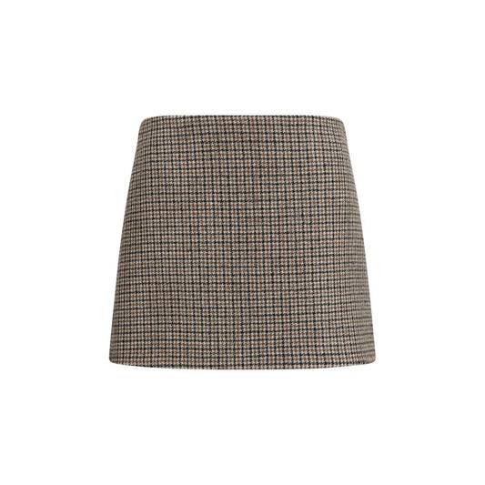 P.A.R.O.S.H. Brown Wool Oves Aries Mini Skirt