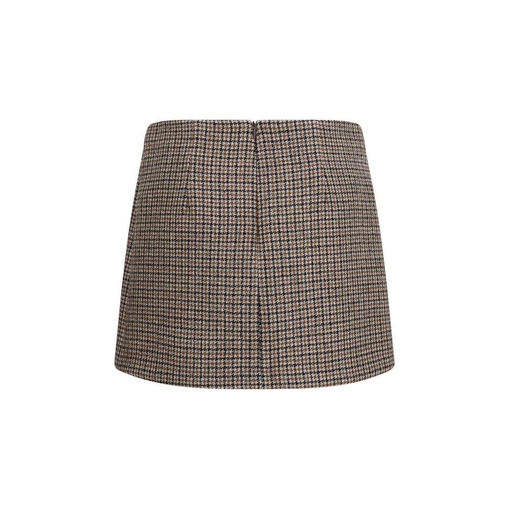 P.A.R.O.S.H. Brown Wool Oves Aries Mini Skirt