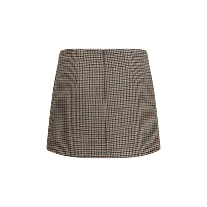 P.A.R.O.S.H. Brown Wool Oves Aries Mini Skirt