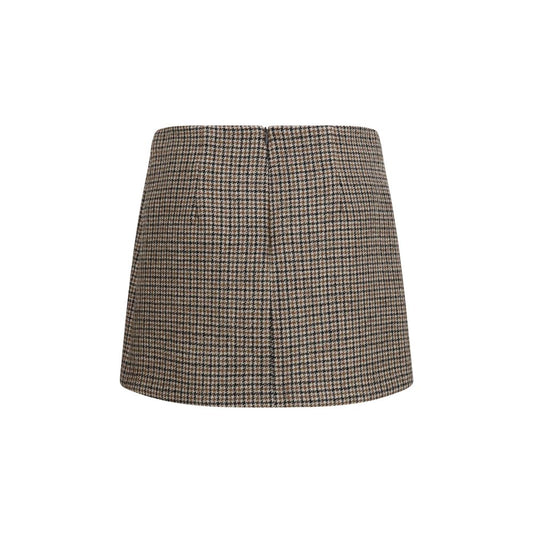 P.A.R.O.S.H. Brown Wool Oves Aries Mini Skirt