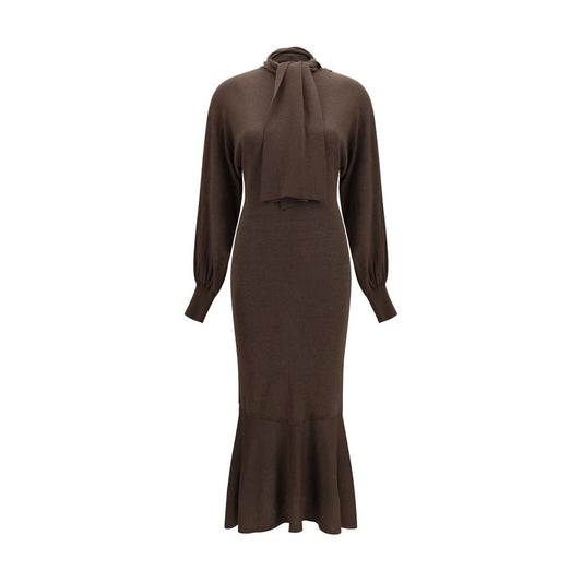 Jacquemus Brown Silk Casual Dress