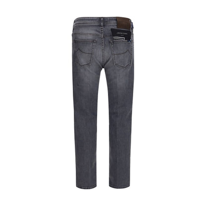 Jacob Cohen Gray Cotton Straight-Leg Jeans