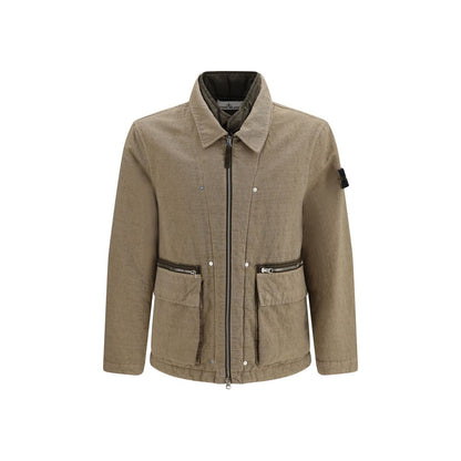 Stone Island Brown Cotton Full-Length Jacket