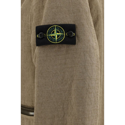 Stone Island Brown Cotton Full-Length Jacket