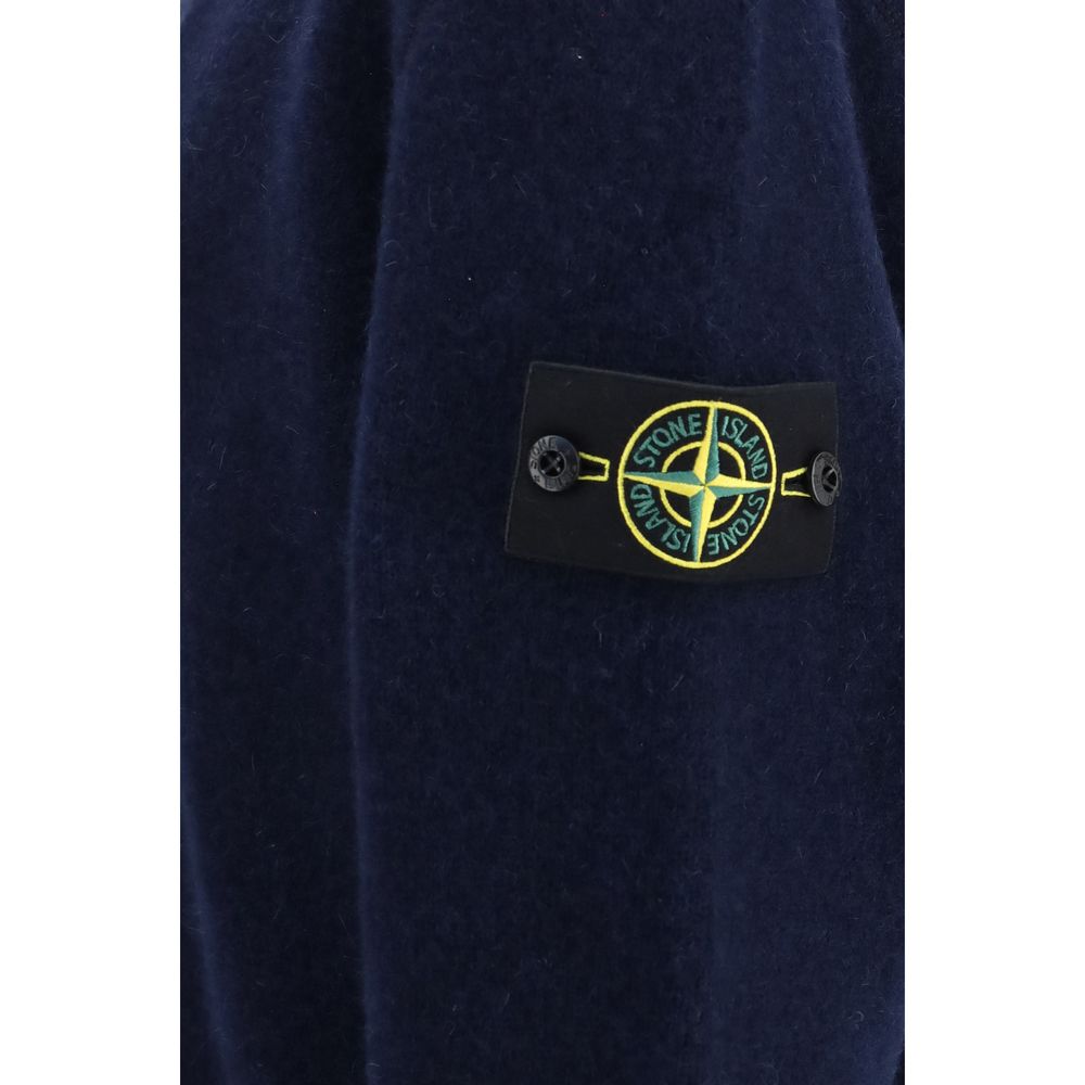 Stone Island Blue Alpaca Vicugna Pacos Cardigan