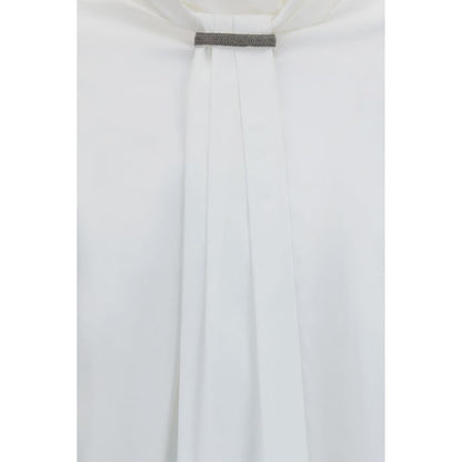 Brunello Cucinelli White Cotton Blouse