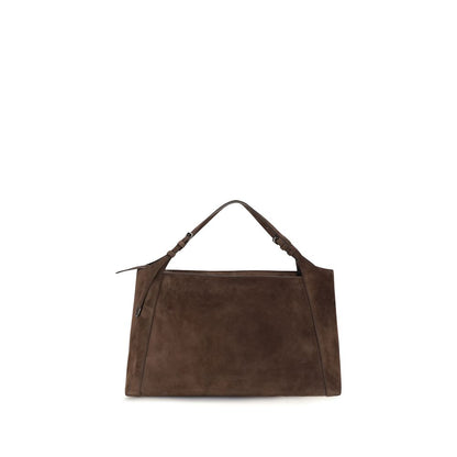 Brunello Cucinelli Brown Suede Leather Handbag