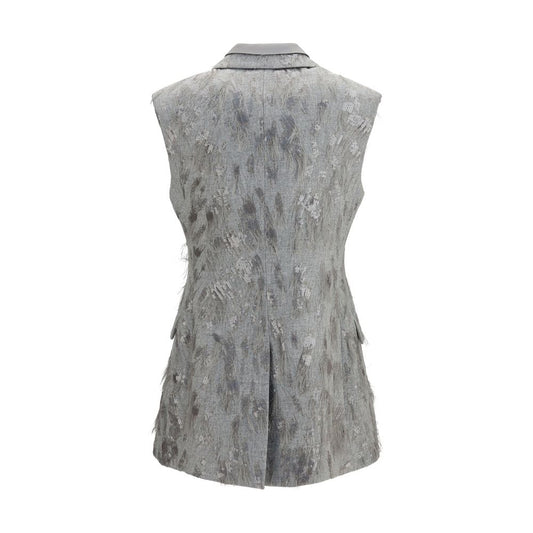 Brunello Cucinelli Gray Wool Oves Aries Sleeveless Jacket