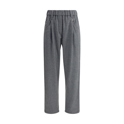 Brunello Cucinelli Gray Wool Casual Pants