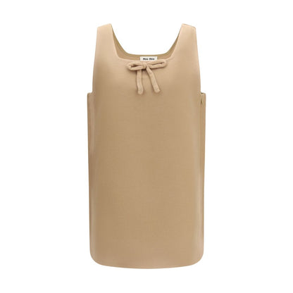 Miu Miu Beige Wool Oves Aries Casual Dress