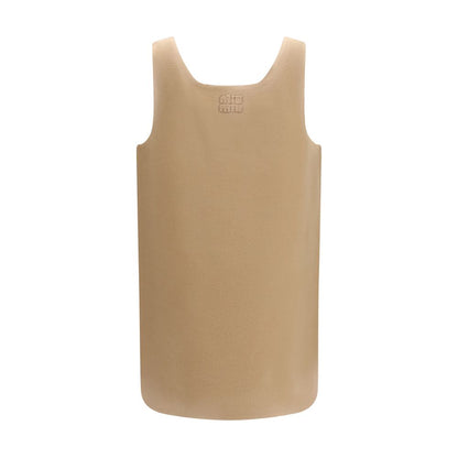 Miu Miu Beige Wool Oves Aries Casual Dress