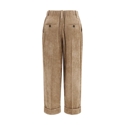 Brunello Cucinelli Brown Viscose Casual Pants