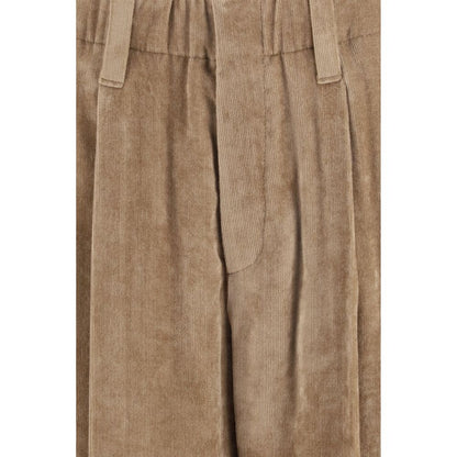 Brunello Cucinelli Brown Viscose Casual Pants