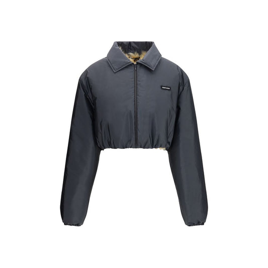 Miu Miu Gray Recycled Polyamide Shell Jacket
