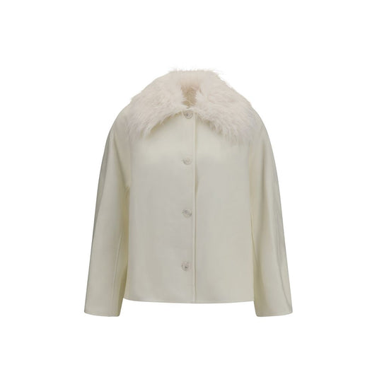 Loulou De Saison White Wool Oves Aries Full-Length Jacket