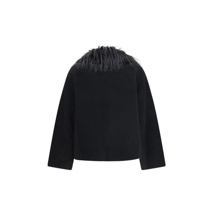 Loulou De Saison Black Wool Oves Aries Full-Length Jacket