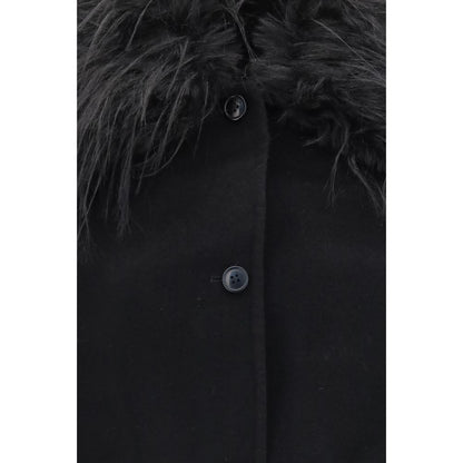 Loulou De Saison Black Wool Oves Aries Full-Length Jacket