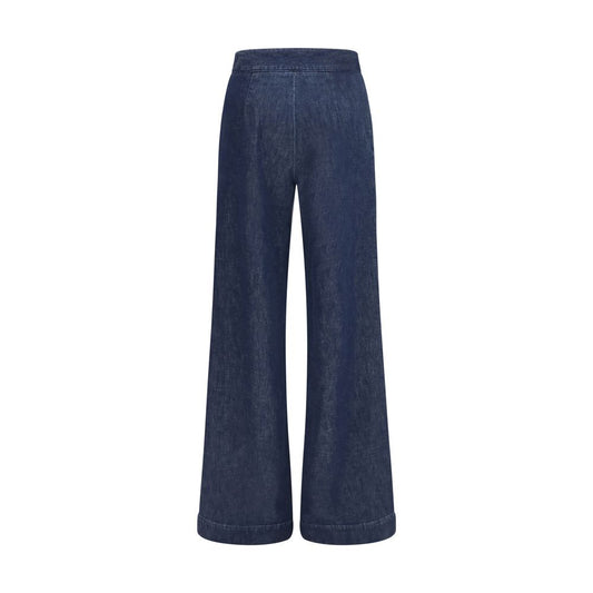 SA SU PHI Blue Cotton Flared Jeans
