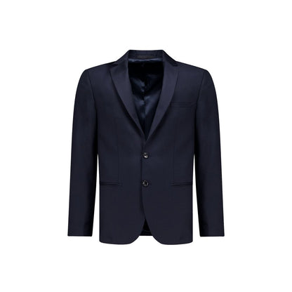 Autore Blue Wool Full-Length Jacket