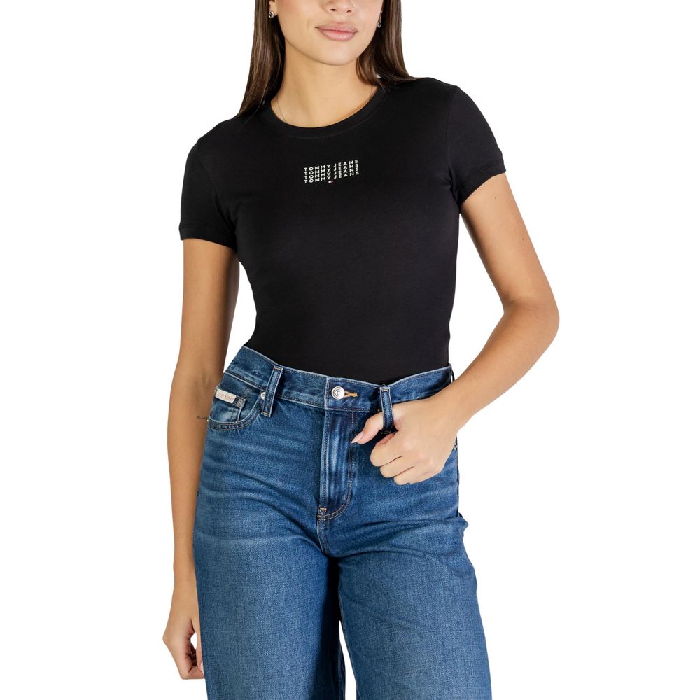 Tommy Hilfiger Jeans schwarzes T-Shirt aus recycelter Baumwolle