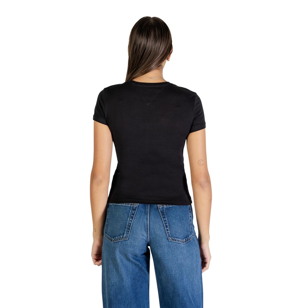 Tommy Hilfiger Jeans schwarzes T-Shirt aus recycelter Baumwolle