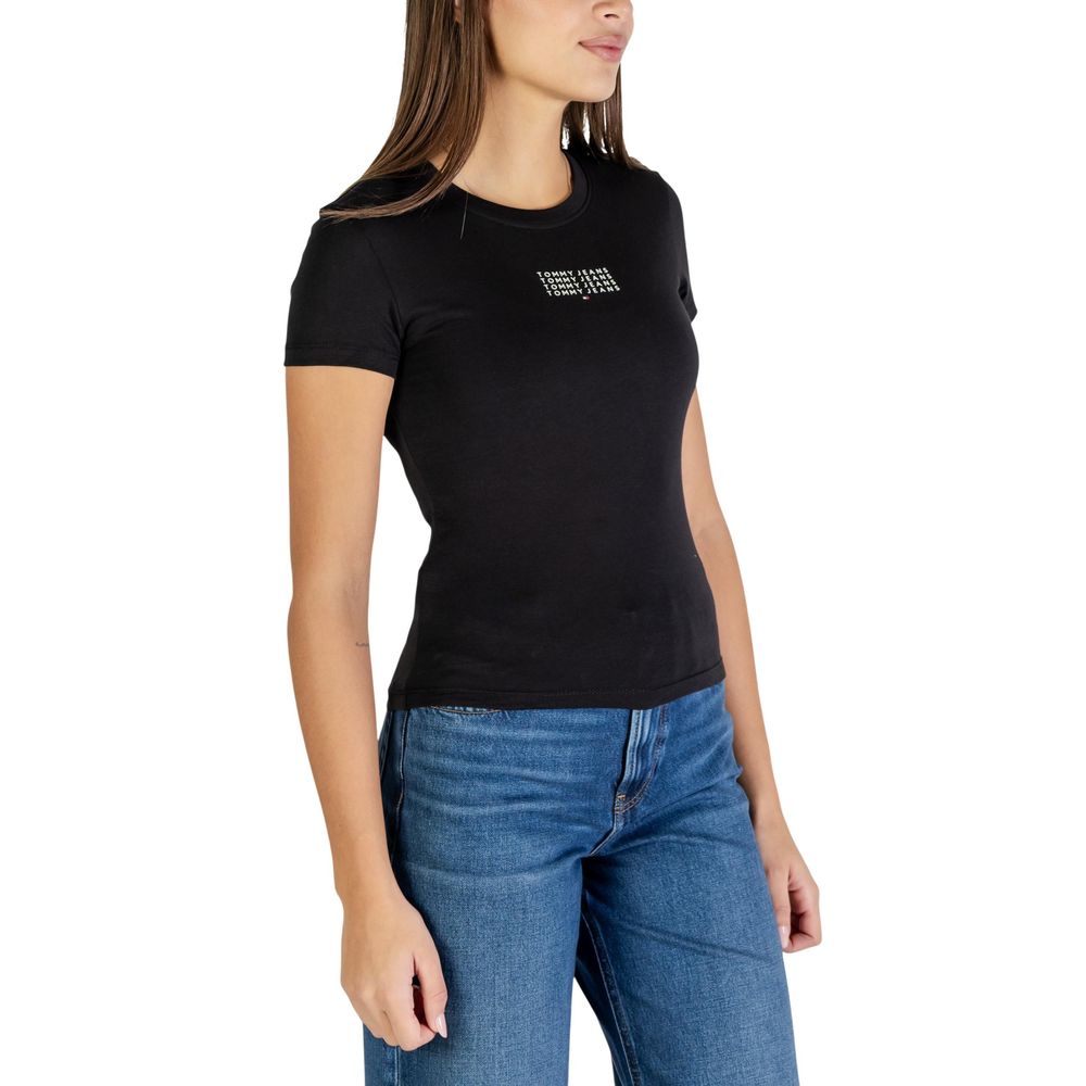 Tommy Hilfiger Jeans schwarzes T-Shirt aus recycelter Baumwolle