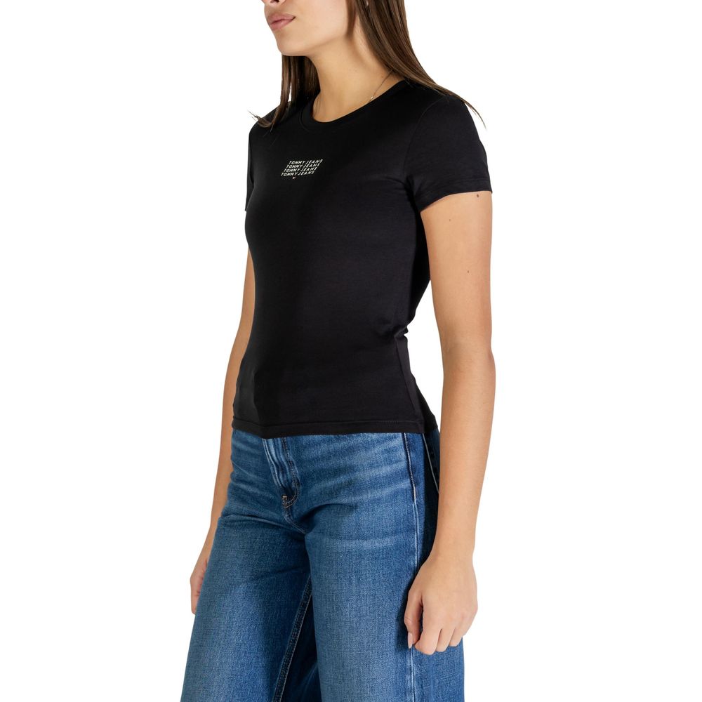 Tommy Hilfiger Jeans schwarzes T-Shirt aus recycelter Baumwolle