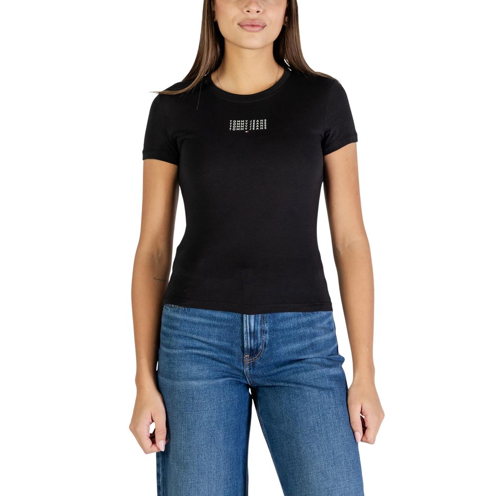 Tommy Hilfiger Jeans schwarzes T-Shirt aus recycelter Baumwolle