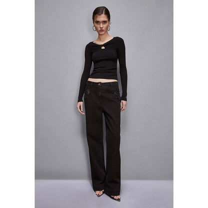 Patrizia Pepe Black Viscose Sweatshirt