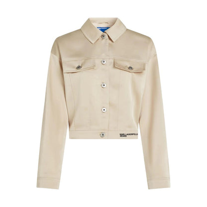 Karl Lagerfeld Beige Polyester Full-Length Jacket