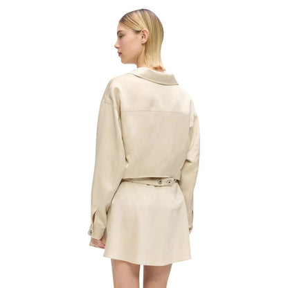 Karl Lagerfeld Beige Polyester Full-Length Jacket