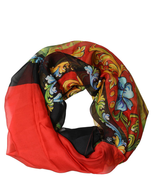 Dolce & Gabbana Multicolor Silk Printed Square Foulard Scarf