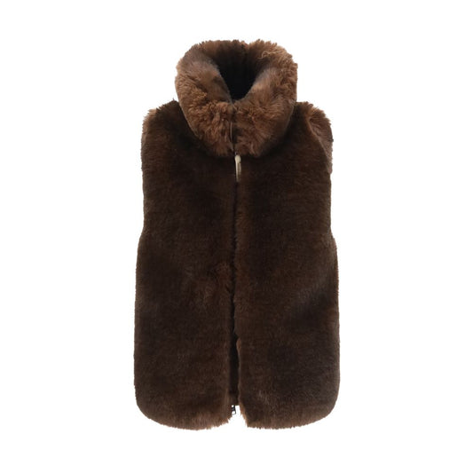 Woolrich Brown Polyester Sleeveless Jacket