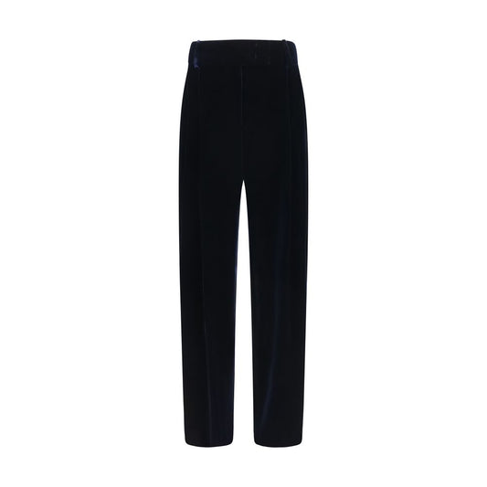 Giorgio Armani Blue Viscose Casual Pants