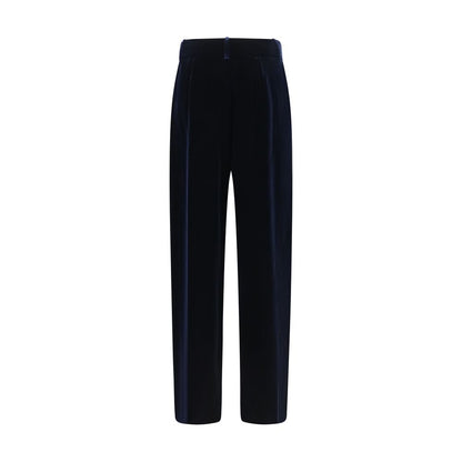 Giorgio Armani Blue Viscose Casual Pants