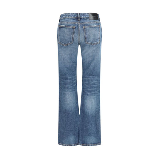 Khaite Blue Cotton Bootcut Jeans