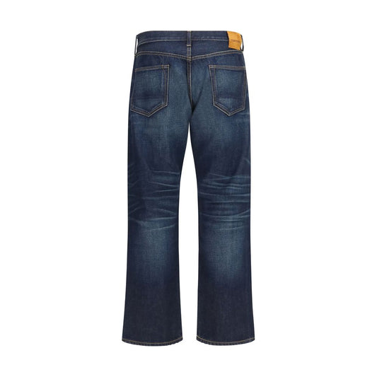 Tom Ford Blue Cotton Straight-Leg Jeans