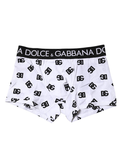 Dolce & Gabbana White DG Logo Print Regular Boxer Underwear