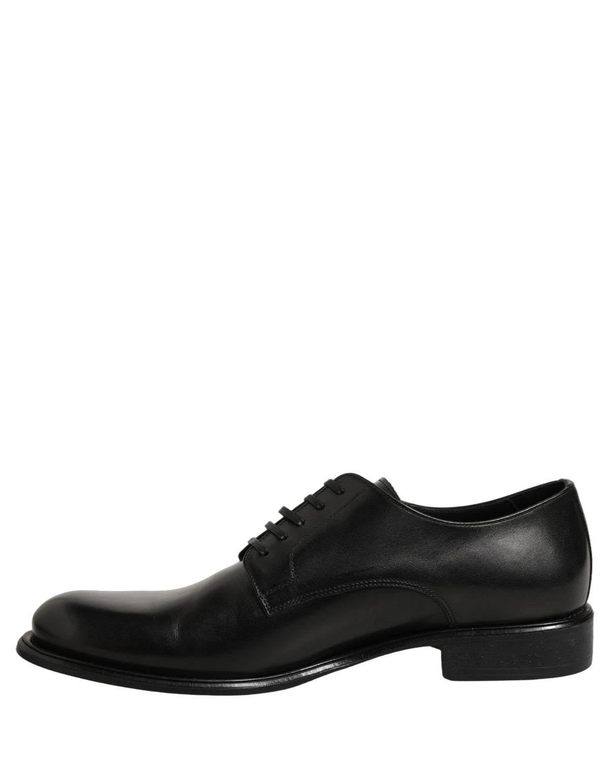 Dolce & Gabbana Black Calfskin Leather Derby Men Dress Shoes
