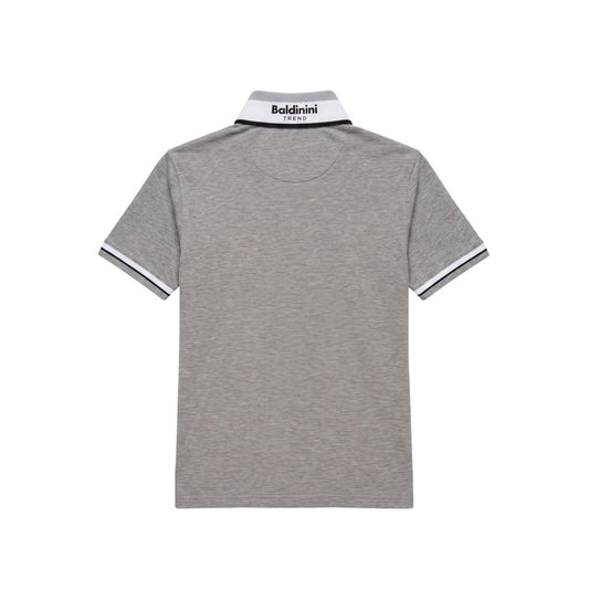 Baldinini Trend Grey Cotton Men Polo