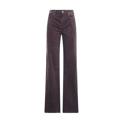 7FOR Brown Cotton Casual Pants